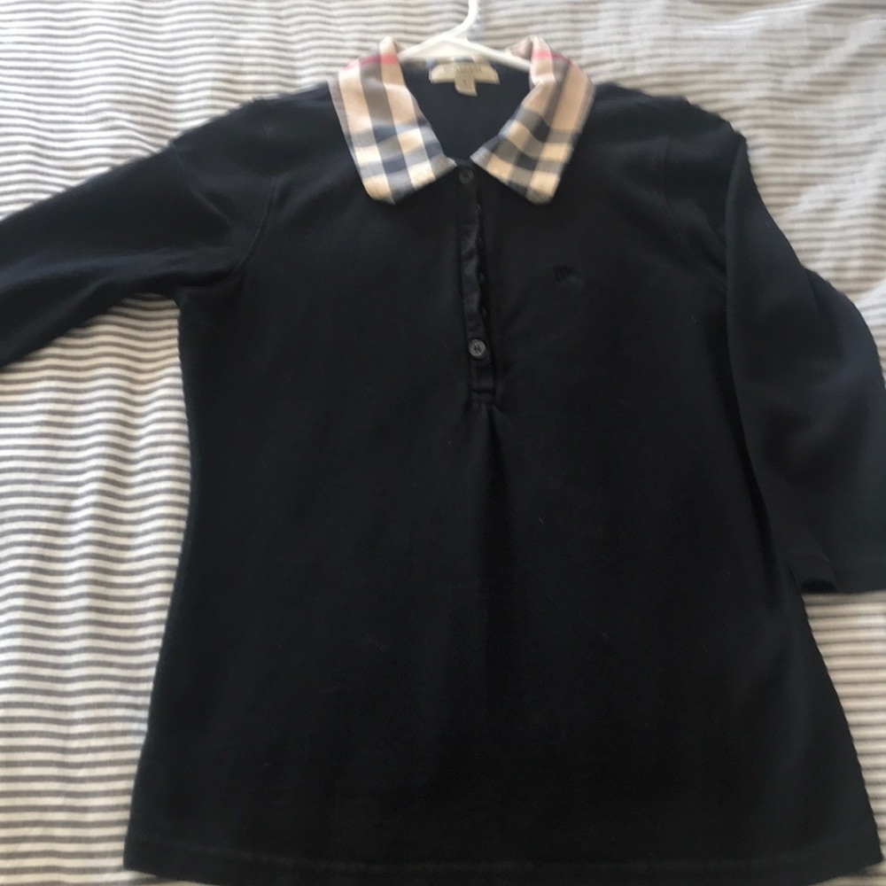 Burberry black 3/4 sleeve shirt